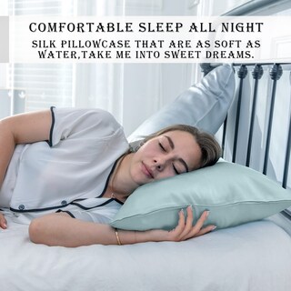 Foto 6 | Foto 6 | Funda De Almohada De Seda Suatien Mulberry Para Cabello, 51 X 66 Cm, Color Azul - Venta Internacional.