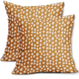 Foto 1 | Foto 1 | Fundas de Almohada Sweetshow con Lunares Amarillo Mostaza y Crema de 40 cm Juego de 2 - Venta Internacional