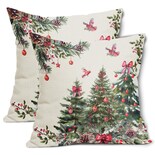 Fundas De Almohada Aportt Con Forma De Árbol De Navidad, Diseño Cardenal, 50 X 50 Cm - Venta Internacional.
