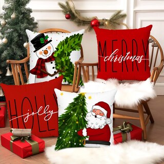 Foto 4 | Foto 4 | Juego De 4 Fundas De Almohada Brightown Christmas, 50 X 50 Cm, Poliéster - Venta Internacional.