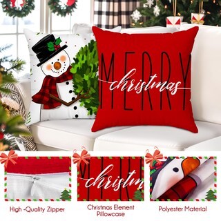 Foto 5 | Foto 5 | Juego De 4 Fundas De Almohada Brightown Christmas, 50 X 50 Cm, Poliéster - Venta Internacional.