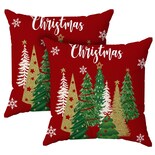 Fundas De Almohada Minetom Para Árbol De Navidad, 50 X 50 Cm, 2 Unidades, Color Rojo - Venta Internacional.