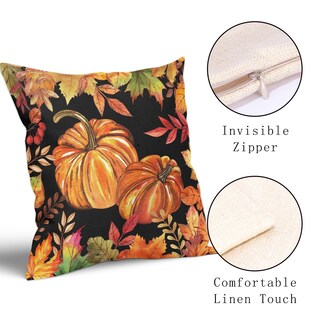Foto 3 | Foto 3 | Fundas De Almohada Sportt Fall Pumkins, 50 X 50 Cm, Algodón Y Lino, 2 Unidades - Venta Internacional.