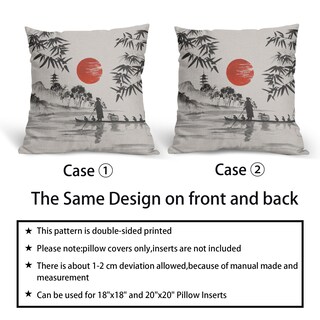 Foto 5 | Foto 5 | Set de Fundas de Almohada con Pintura Oriental Japonesa 55 x 55 cm - Venta Internacional