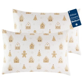 Foto 1 | Foto 1 | Fundas De Almohada Bedsure De Franela, 100% Algodón, 50 X 100 Cm, Estampadas En Blanco - Venta Internacional.