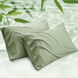 Foto 1 | Foto 1 | Juego De 2 Fundas De Almohada Bedsure Tamaño King Rayón Bambú Verde Salvia - Venta Internacional