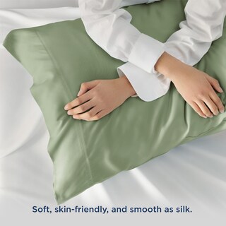 Foto 3 | Foto 3 | Juego De 2 Fundas De Almohada Bedsure Tamaño King Rayón Bambú Verde Salvia - Venta Internacional
