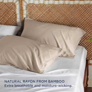 Foto 2 | Foto 2 | Juego De 2 Fundas De Almohada Bedsure, Tamaño King, Rayón, Bambú, Caqui - Venta Internacional.