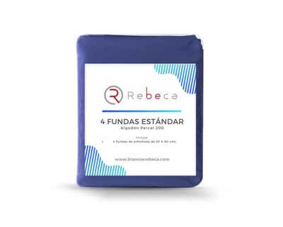 Foto 4 | Foto 4 | 4 Fundas De Almohada Rebeca Algodón Percal 200 Francia Estándar