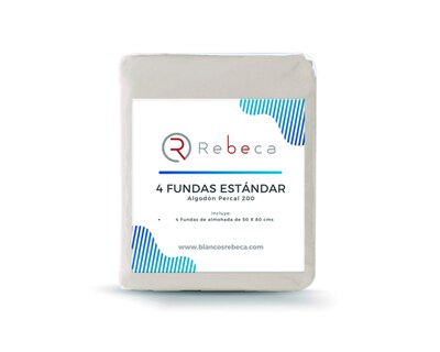 Foto 4 | Foto 4 | 4 Fundas De Almohada Rebeca Algodón Percal 200 Gris Perla Estándar
