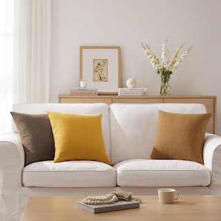 Foto 4 | Foto 4 | Fundas De Almohada Meekio Mustard Linen, 50 X 50 Cm, Juego De 2 - Venta Internacional.