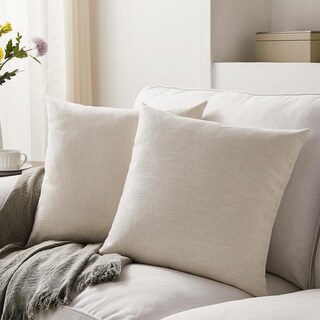 Foto 1 | Foto 1 | Fundas De Almohada Meekio Ivory Linen, 55 X 55 Cm, Juego De 2 - Venta Internacional.
