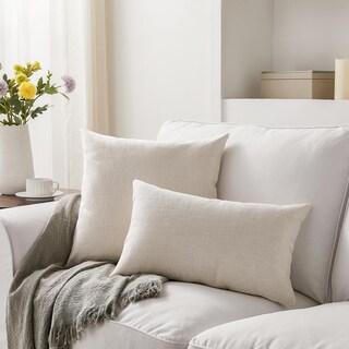 Foto 2 | Foto 2 | Fundas De Almohada Meekio Ivory Linen, 55 X 55 Cm, Juego De 2 - Venta Internacional.