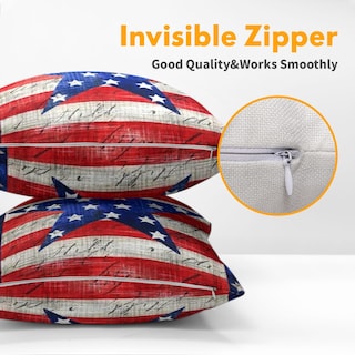 Foto 3 | Foto 3 | Funda De Almohada Sweetshow 4 Of July Patriotic, 50 X 50 Cm, Juego De 2 - Venta Internacional.