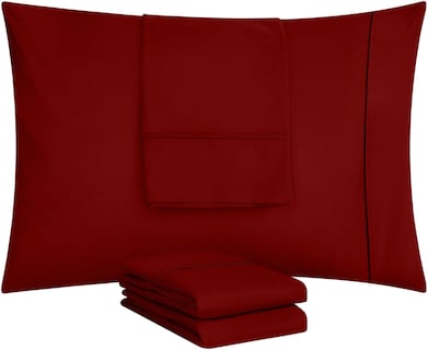 Foto 5 | Foto 5 | Pack De 4 Fundas De Almohada Utopia Bedding Tamaño Queen, Color Rojo - Venta Internacional.