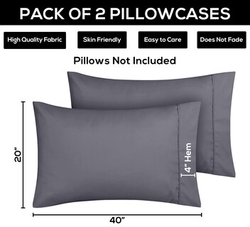 Foto 4 | Foto 4 | Fundas De Almohada Utopia Bedding King De 50 X 100 Cm, 2 Unidades, Microfibra - Venta Internacional.