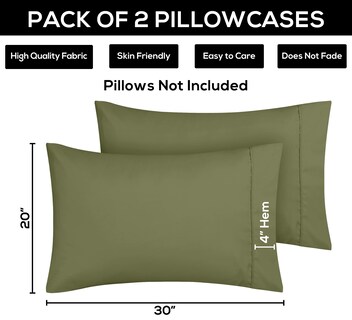 Foto 4 | Foto 4 | Fundas De Almohada Utopia Bedding Queen Olive, 50 X 75 Cm, Paquete De 2 - Venta Internacional.