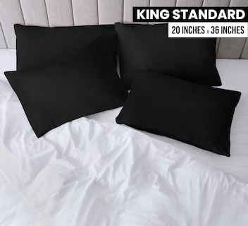 Foto 2 | Foto 2 | Fundas De Almohada Utopia Bedding King Standard, Paquete De 4, Color Negro - Venta Internacional.