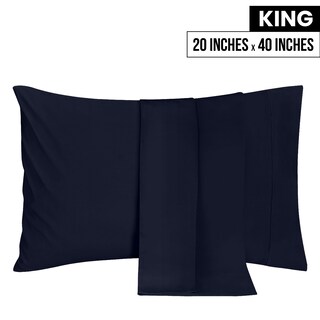 Foto 2 | Foto 2 | Fundas De Almohada Utopia Bedding King De 50 X 100 Cm, Paquete De 2 Unidades, Microfibra Azul Marino - Venta Internacional.