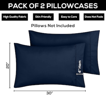 Foto 5 | Foto 5 | Fundas De Almohada Utopia Bedding Queen, Paquete De 2 Unidades, Microfibra Suave, Azul Marino - Venta Internacional.