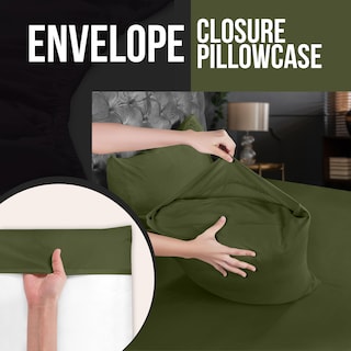 Foto 4 | Foto 4 | Fundas De Almohada Utopia Bedding Queen, Paquete De 4 Unidades, Microfibra, Color Oliva - Venta Internacional.