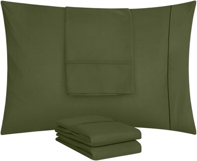 Foto 5 | Foto 5 | Fundas De Almohada Utopia Bedding Queen, Paquete De 4 Unidades, Microfibra, Color Oliva - Venta Internacional.