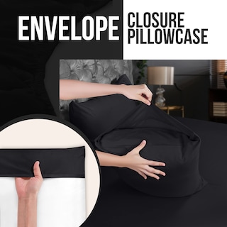 Foto 3 | Foto 3 | Fundas De Almohada Utopia Bedding Queen, Paquete De 2 Unidades, Microfibra Suave, Color Negro - Venta Internacional.