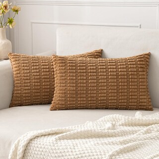 Foto 1 | Foto 1 | Fundas De Cojín Miulee De Pana, 30 X 50 Cm, 2 Unidades, Color Marrón - Venta Internacional.