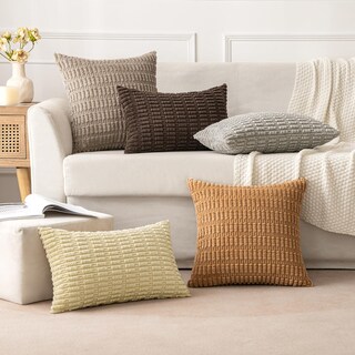 Foto 5 | Foto 5 | Fundas De Cojín Miulee De Pana, 30 X 50 Cm, 2 Unidades, Color Marrón - Venta Internacional.