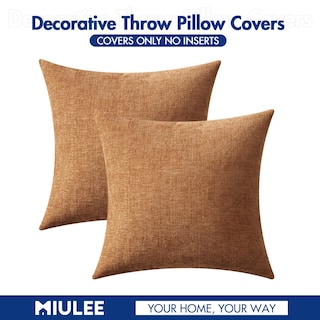 Foto 6 | Foto 6 | Fundas De Almohada Miulee De Chenilla Marrón De 40 X 40 Cm, Paquete De 2 - Venta Internacional.