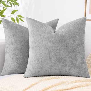 Foto 1 | Foto 1 | Juego De 2 Fundas De Cojín Decoruhome, 22 X 22 Cm, Color Gris Chenilla - Venta Internacional.
