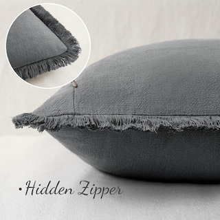 Foto 3 | Foto 3 | Fundas De Almohada Miulee Decorativas De Lino Con Flecos, Gris Oscuro, 30 X 50 Cm - Venta Internacional.