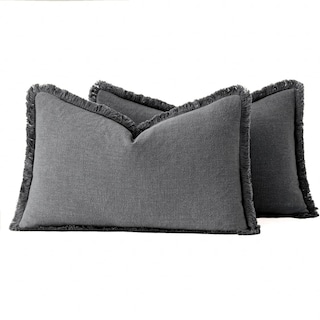 Foto 6 | Foto 6 | Fundas De Almohada Miulee Decorativas De Lino Con Flecos, Gris Oscuro, 30 X 50 Cm - Venta Internacional.