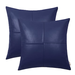 Foto 1 | Foto 1 | Fundas De Cojín Brawarm De Piel Sintética De 55 Cm, Azul Marino, X2 - Venta Internacional.