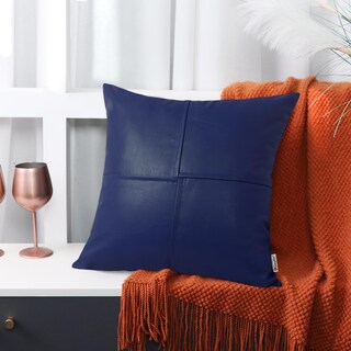 Foto 4 | Foto 4 | Fundas De Cojín Brawarm De Piel Sintética De 55 Cm, Azul Marino, X2 - Venta Internacional.