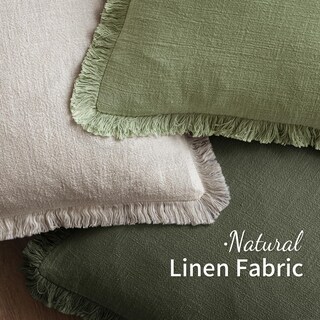 Foto 4 | Foto 4 | Juego De Fundas De Cojín Miulee Con Flecos De Lino, 2 Unidades, 50 X 50 Cm, Color Verde - Venta Internacional.