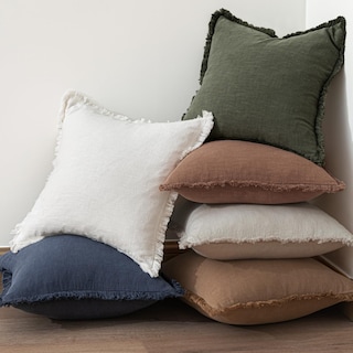 Foto 6 | Foto 6 | Juego De Fundas De Cojín Miulee Con Flecos De Lino, 2 Unidades, 50 X 50 Cm, Color Verde - Venta Internacional.