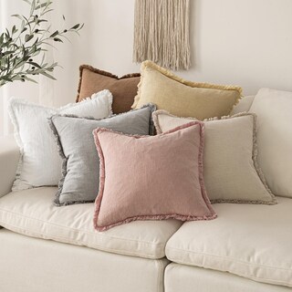 Foto 6 | Foto 6 | Fundas De Almohada Miulee De Lino Con Flecos, Color Blanco, 50 X 50 Cm, Juego De 2 - Venta Internacional.