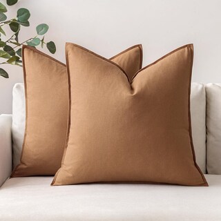 Foto 1 | Foto 1 | Fundas De Almohada Miulee De Lino Marrón, 45 X 45 Cm, Paquete De 2 - Venta Internacional.
