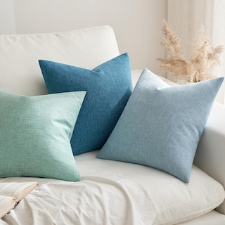 Foto 4 | Foto 4 | Fundas De Almohada Miulee De Lino Decorativas De 50 X 50 Cm, Paquete De 2 Unidades, Color Aguamarina - Venta Internacional.
