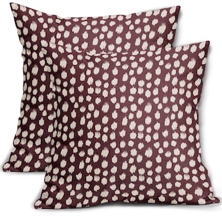 Foto 1 | Foto 1 | Juego De Fundas De Almohada Sweetshow De Lino Color Burdeos Y Crema De 55 X 55 Cm - Venta Internacional.
