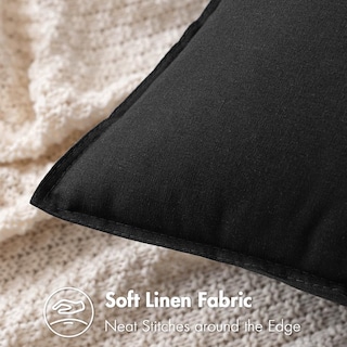 Foto 2 | Foto 2 | Fundas De Almohada Miulee De Lino Negro De 60 X 60 Cm, Paquete De 2 - Venta Internacional.
