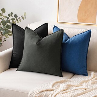 Foto 4 | Foto 4 | Fundas De Almohada Miulee De Lino Negro De 60 X 60 Cm, Paquete De 2 - Venta Internacional.