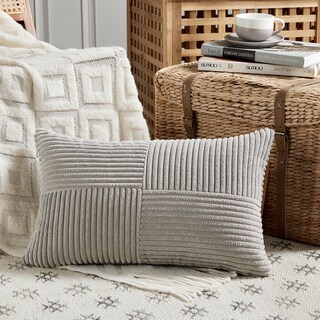 Foto 2 | Foto 2 | Fundas De Almohada Fancy Homi, Pana, Color Gris Neutro, 35 X 60 Cm, Paquete De 2 - Venta Internacional.