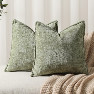 Foto 1 | Foto 1 | Fundas De Cojín Dezene De Chenilla Verde Salvia, 40 X 40 Cm, Paquete De 2 - Venta Internacional.