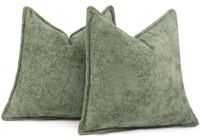 Foto 5 | Foto 5 | Fundas De Cojín Dezene De Chenilla Verde Salvia, 40 X 40 Cm, Paquete De 2 - Venta Internacional.