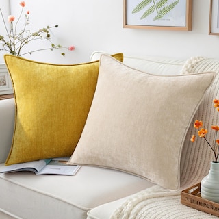 Foto 4 | Foto 4 | Fundas De Almohada Decoruhome Chenille, 16 X 16 Cm, Juego De 2 Unidades, Color Amarillo Mineral - Venta Internacional.