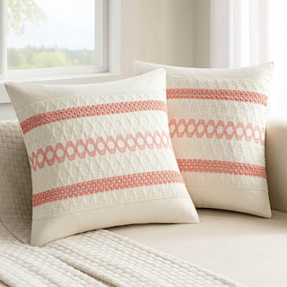Foto 1 | Foto 1 | Juego De 2 Fundas De Almohada Miulee, Color Rojo Coral, Bohemio, 45 X 45 Cm, Algodón - Venta Internacional.