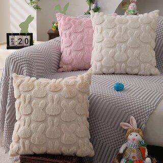 Foto 5 | Foto 5 | Juego De 2 Fundas De Almohada Dfxsz Para Pascua, 50 X 50 Cm, Piel De Conejo De Color Beige - Venta Internacional.