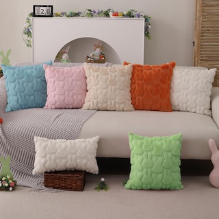 Foto 6 | Foto 6 | Juego De 2 Fundas De Almohada Dfxsz Para Pascua, 50 X 50 Cm, Piel De Conejo De Color Beige - Venta Internacional.